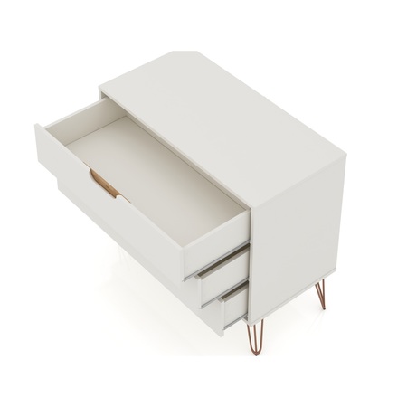Manhattan Comfort Rockefeller Dresser, Off White and Nature 103GMC3